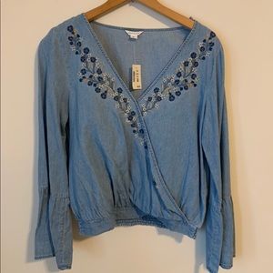 boho denim shirt! brand new with tags🦋